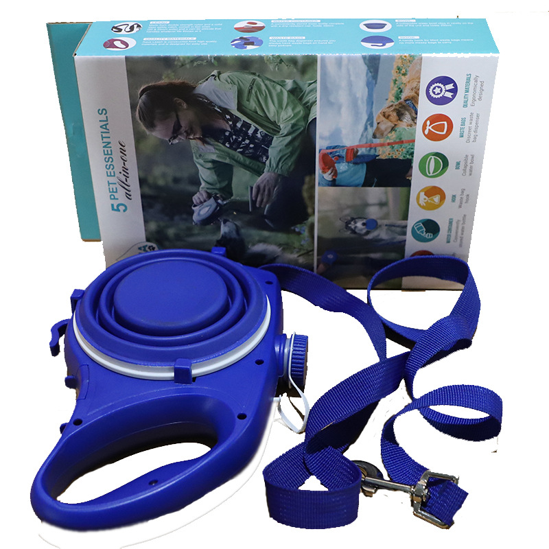 Dog Leash with Water & Food Dispenser